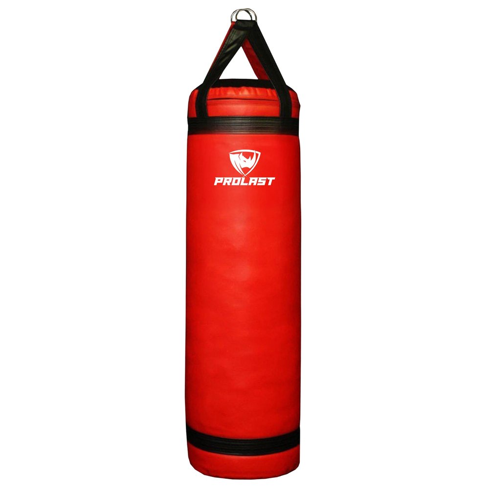PROLAST 4 ft 80lb Heavy Boxing Punching Bag, Muay Thai, MMA, Strength Training Equipment, Hanging, Unfilled, No D Ring, Rhino Logo, Red