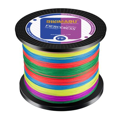 Braided Fishing Line Abrasion Resistant Superline Zero Stretch&Low Memory Extra Thin Diameter Multicolor 327Yds,65LB
