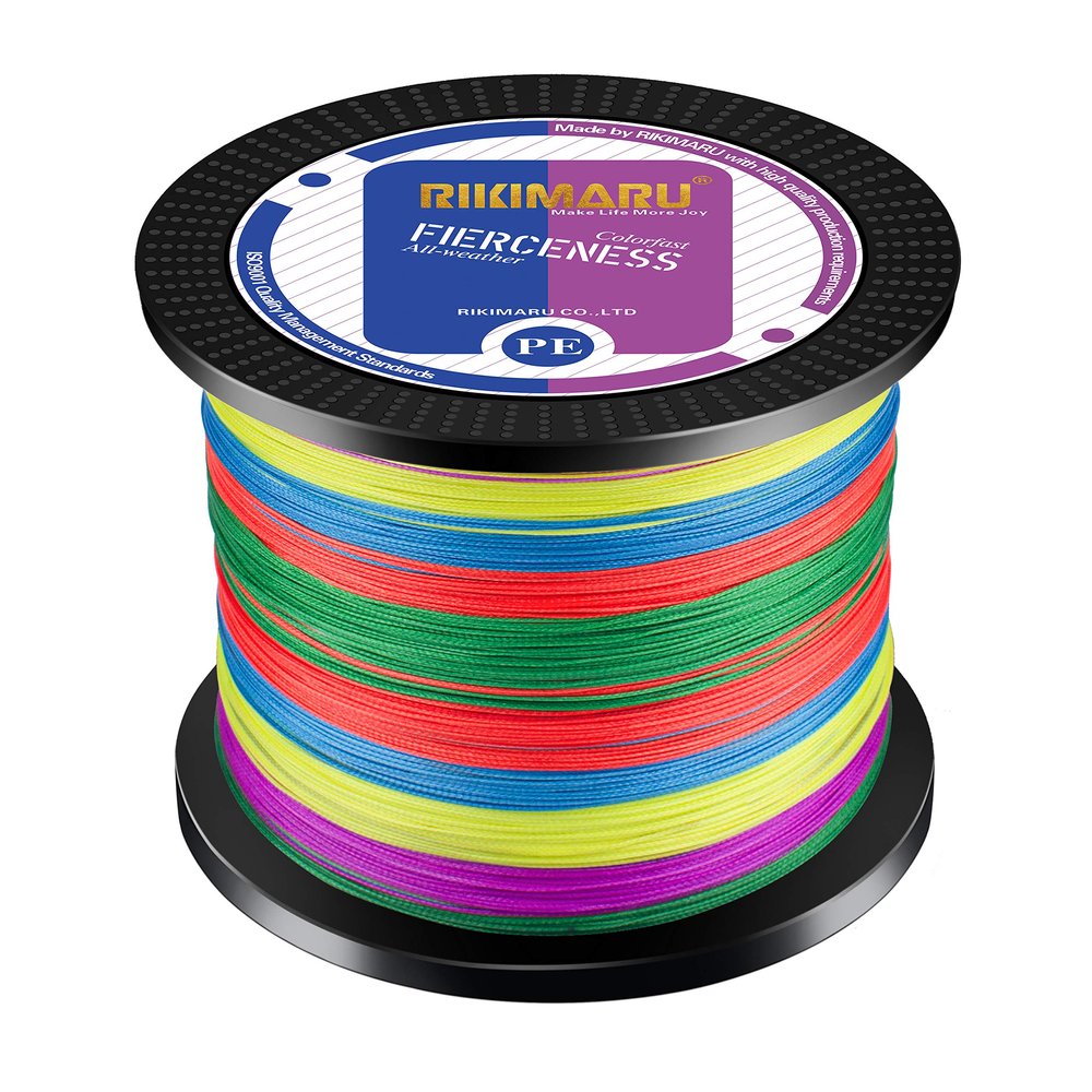 Braided Fishing Line Abrasion Resistant Superline Zero Stretch&Low Memory Extra Thin Diameter Multicolor 327Yds,65LB