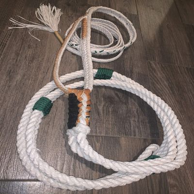 Alligator Bull Rope White Poly Pro 9x7 RH 3/4" x 3/4" Soft- Bull Riding - EPT Bull Ropes
