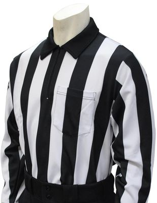 Smitty | FBS-118 | 2" Stripe Elite Performance Interlock Football Referee Long Sleeve Shirt | Official's Choice! (3XL)