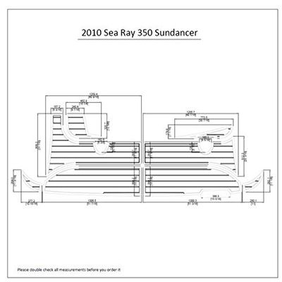 JZ 2010 Sea Ray 350 Sundancer Swim Platform Pad 1/4" 6mm Boat EVA Teak Decking