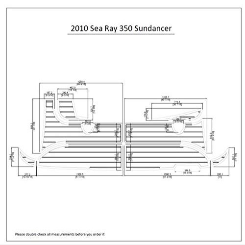 JZ 2010 Sea Ray 350 Sundancer Swim Platform Pad 1/4" 6mm Boat EVA Teak Decking