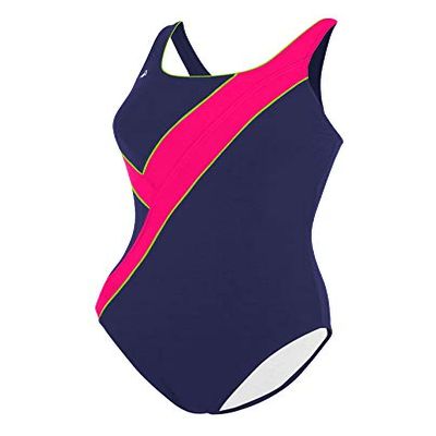 Aqua Sphere Carline Body Shape Back,Navy Blue/Coral (461),38