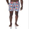 2(X)IST Men's Quick Dry Printed Board Short with Pockets Swimwear, Woven Stripe-Orange- 84308, Medium view 1