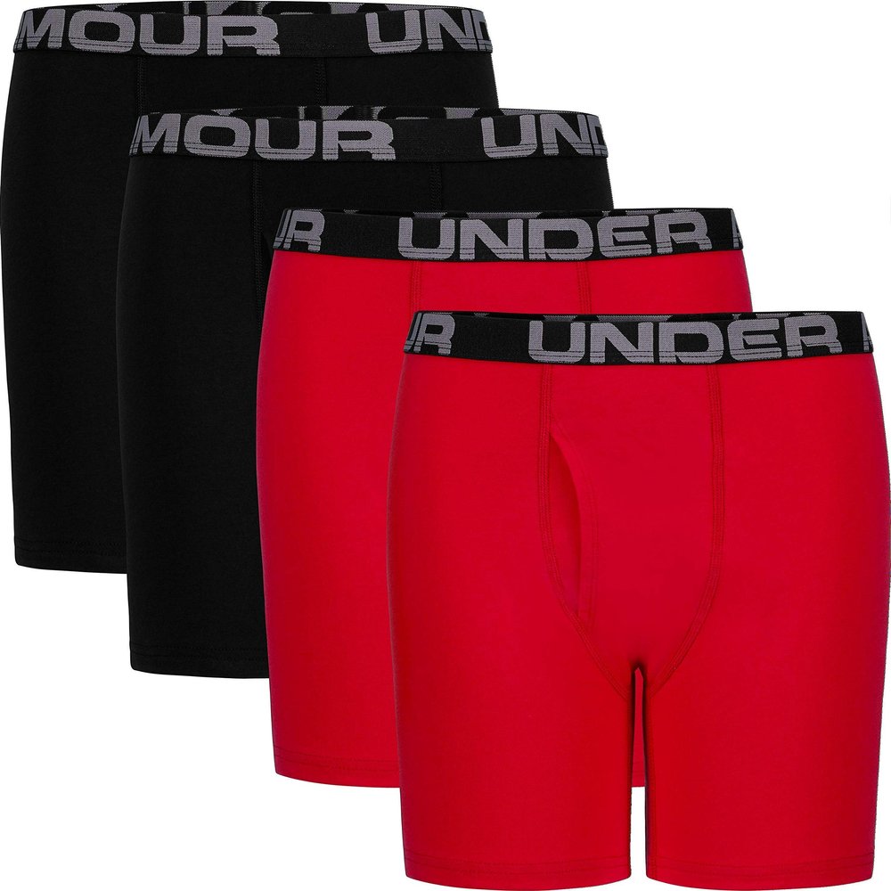 Under Armour boys Charged Stretch Jock, Lightweight & Smooth Stretch Fit Boxer Briefs, Red, Small US