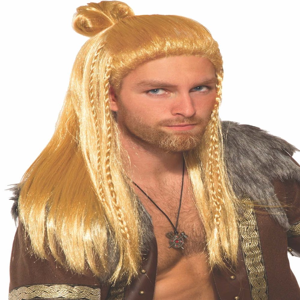 Forum Novelties Men's Viking Warrior Costume Wig, Blonde, One Size
