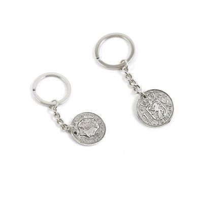 1 PCS Antique Silver Keyrings Keychains Key Ring Chains Tags Clasps S3QB2 Netherlands Coin