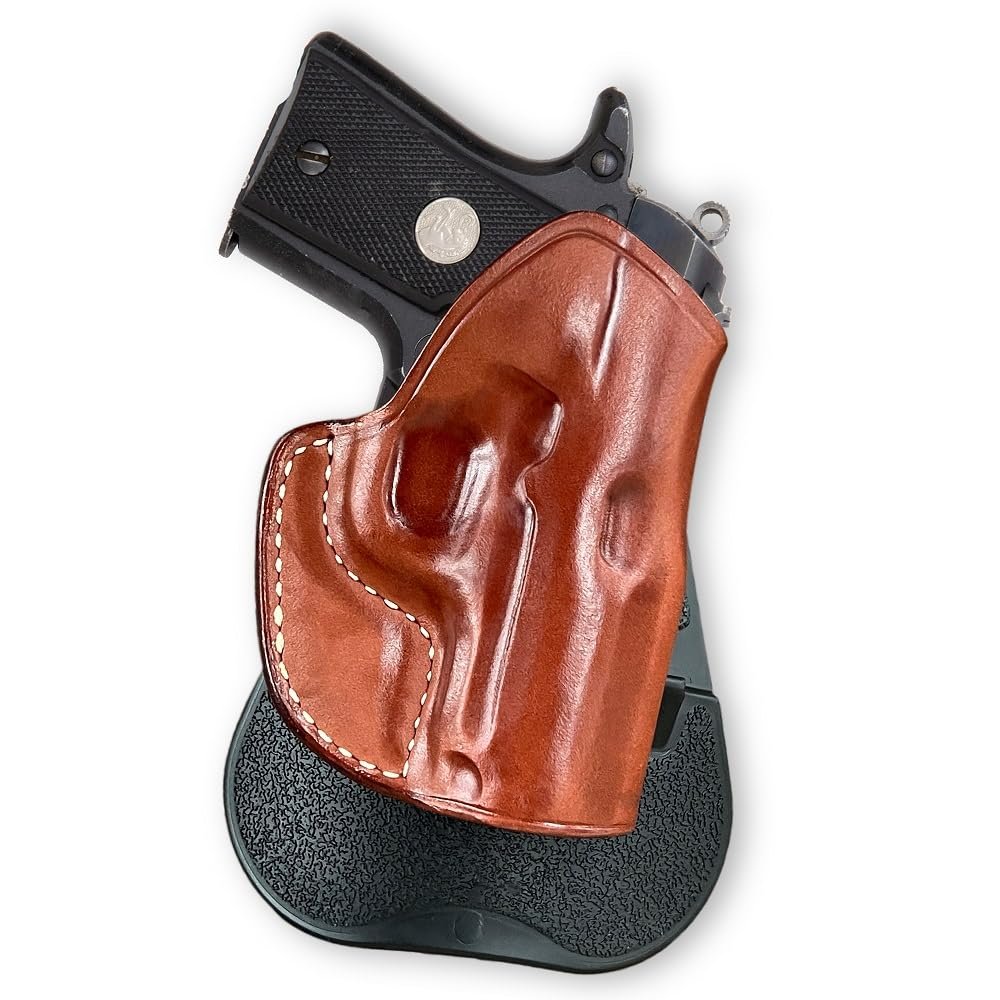 Masc Premium Leather Paddle Holster for Mustang Pocketlite .380ACP 2.75" Barrel, Right-Hand Draw, Brown #1048#