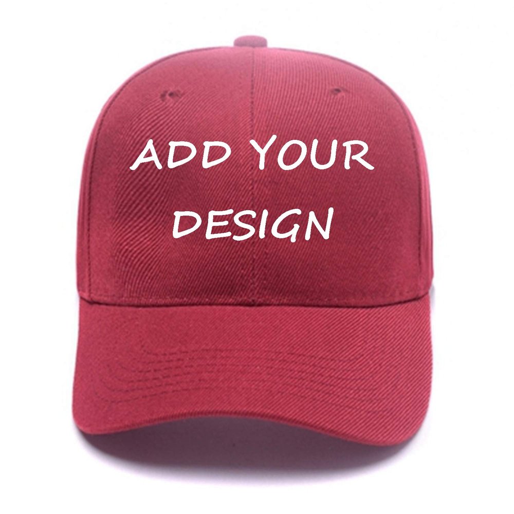 Custom Baseball Cap for Unique Gifts,Personalized Unisex Street Style Plain Hat with Snapback Hats Burgundy