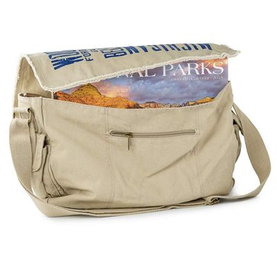 Detroit Scroll Tan Messenger Bag
