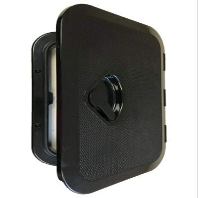 SEAFLO Marine Boat Deck Rectangular Access Hatch - 10.63" x 14.76" (270mm x 375mm) 180 Opening Lid, Non-Skid, Corrosion and UV Resistant, 4-Year Warranty! (Black, Standard)