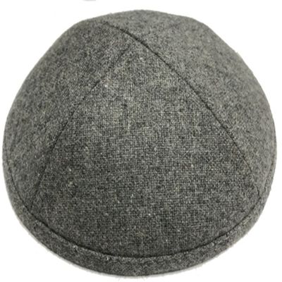 A1 Skullcap Wool Fabric Kippot Single or Bulk Kippah Optional Custom Imprinting Inside for Your Speacial Event  Gray