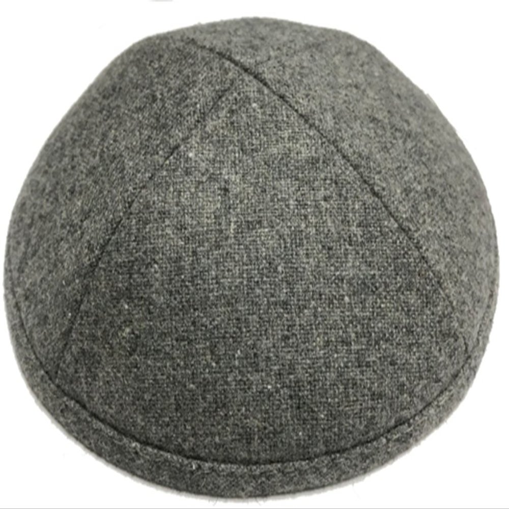 A1 Skullcap Wool Fabric Kippot Single or Bulk Kippah Optional Custom Imprinting Inside for Your Speacial Event  Gray