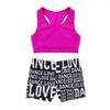 inlzdz Kids Girls 2pcs Athletic Outfits Crop Top with Booty Shorts Gymnastics Dancing Leotard Swimsuit Rose&Black 3-4 Years view 3