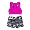 inlzdz Kids Girls 2pcs Athletic Outfits Crop Top with Booty Shorts Gymnastics Dancing Leotard Swimsuit Rose&Black 3-4 Years view 4
