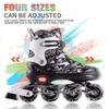 Kuxuan Skates Adjustable Inline Skates for Kids and Youth with Full Light Up Wheels Camo Outdoor Fun Illuminating Skates for Girls and Boys Beginner Black view 3