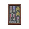flag connections Medal Display Case Award Shadow Box, with Glass Door, Wall Mountable, Walnut Finish view 1