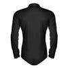 YEAHDOR Men's Long Sleeve Zipper Front Romper Dance Shirt One-piece Bowtie Leotard Black Medium view 2