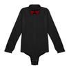 YEAHDOR Men's Long Sleeve Zipper Front Romper Dance Shirt One-piece Bowtie Leotard Black Medium view 3