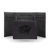 Rico Industries Laser Engraved Trifold Wallet, Columbus Blue Jackets, Black, 3.25" x 4" view 1
