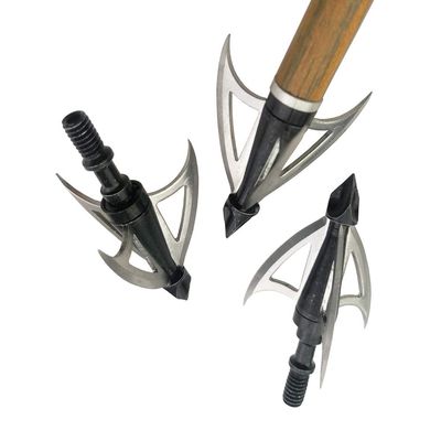 ZSHJGJR 12/24 Pieces Archery 100 Grain Arrowheads Arrow Hunting Broadheads Arrow Tips Insert Arrow Point for Hunting Points (24Pcs)