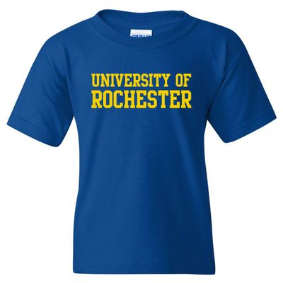 YS01 - University of Rochester Yellowjackets Basic Block Youth T-Shirt - X-Large - Royal