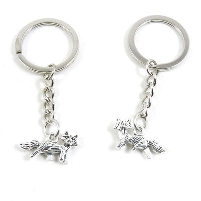 20 Items Metal Keychain Keyring Key Tags Chains Rings Jewelry Bag Charms T2HB6 Fox