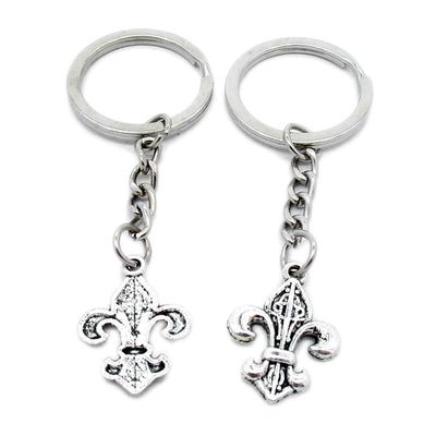 1 Item Metal Keychain Keyring Key Tags Chains Rings Jewelry Bag Charms X8WP6 Fleur De Lis Iris Lily