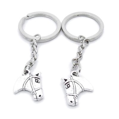 1 Item Metal Keychain Keyring Key Tags Chains Rings Jewelry Bag Charms TU2F4 Horse Head