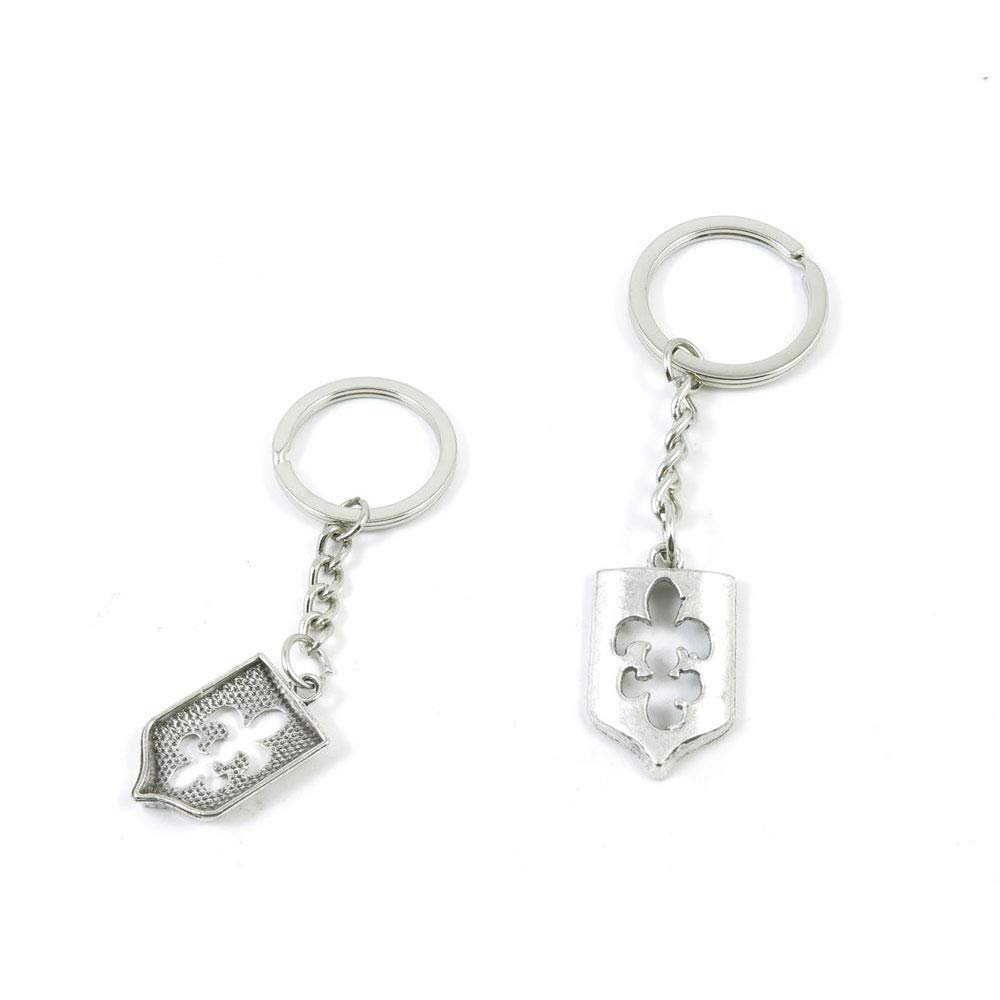 1 PCS Antique Silver Keyrings Keychains Key Ring Chains Tags Clasps W8MV6 Hollow Roman Shield