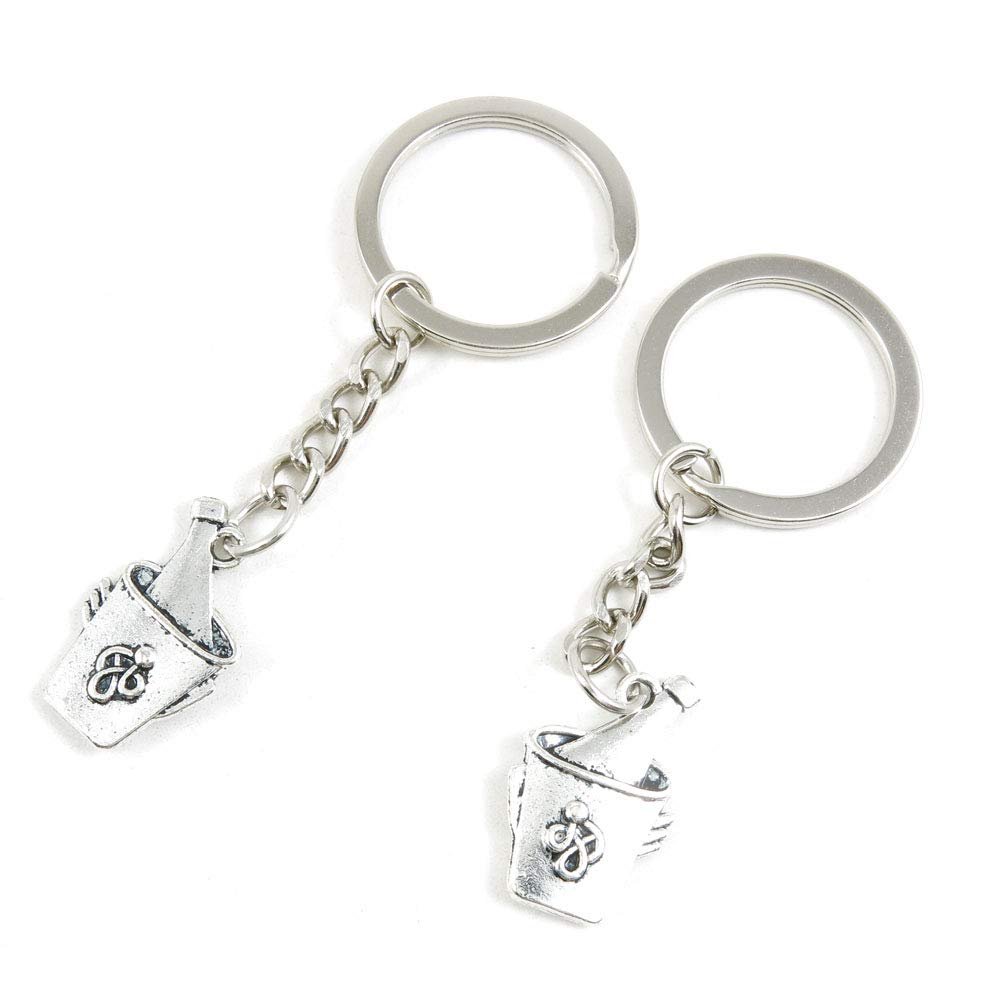 1 PCS Antique Silver Keyrings Keychains Key Ring Chains Tags Clasps M8AZ2 Wine Ice Bucket
