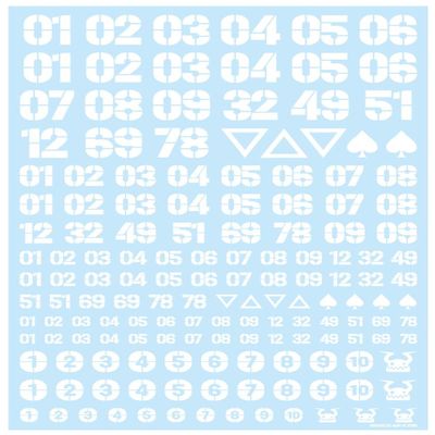 DZN-WHI High Cue Parts DZ Number Decal White 1 Piece Plastic Model Decal