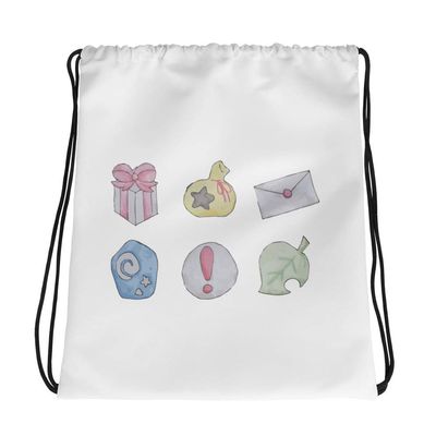 Animal Crossing Emblem Drawstring bag