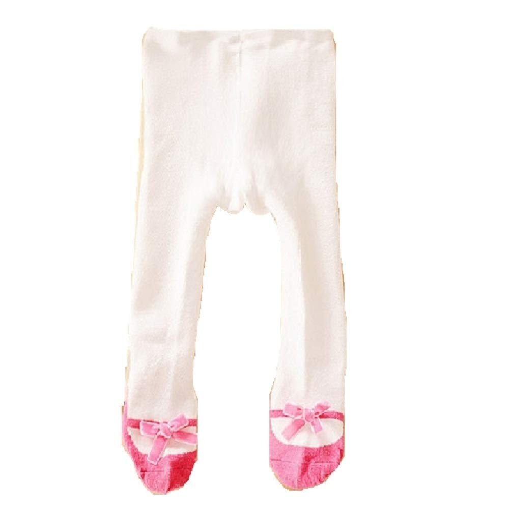Hooyi Baby Girl Cute Tight Pantyhose Bow Knot Leggings Non-Slip Socks (Pink, 0-12month)