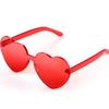 Maxdot Heart Shape Sunglasses Rimless Transparent Heart Glasses Party Favors (Transparent Red) view 1
