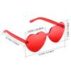 Maxdot Heart Shape Sunglasses Rimless Transparent Heart Glasses Party Favors (Transparent Red) view 2