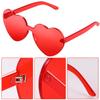 Maxdot Heart Shape Sunglasses Rimless Transparent Heart Glasses Party Favors (Transparent Red) view 3