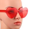 Maxdot Heart Shape Sunglasses Rimless Transparent Heart Glasses Party Favors (Transparent Red) view 4