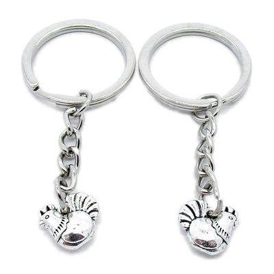 1 Item Metal Keychain Keyring Key Tags Chains Rings Jewelry Bag Charms X4TJ7 Chinese Zodiac Chicken