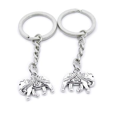 5 Items Metal Keychain Keyring Key Tags Chains Rings Jewelry Bag Charms YK5B5 Thai Elephant