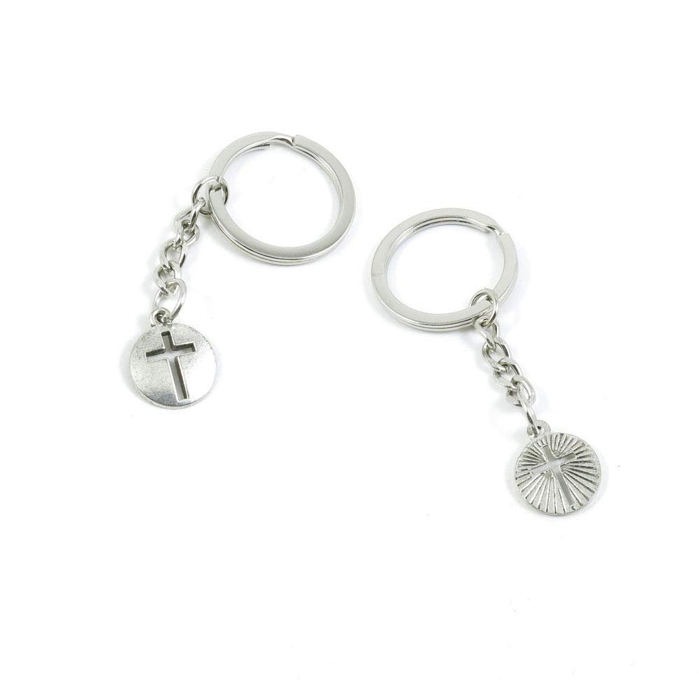 1 PCS Antique Silver Keyrings Keychains Key Ring Chains Tags Clasps T2SU6 Jesus Cross Tag