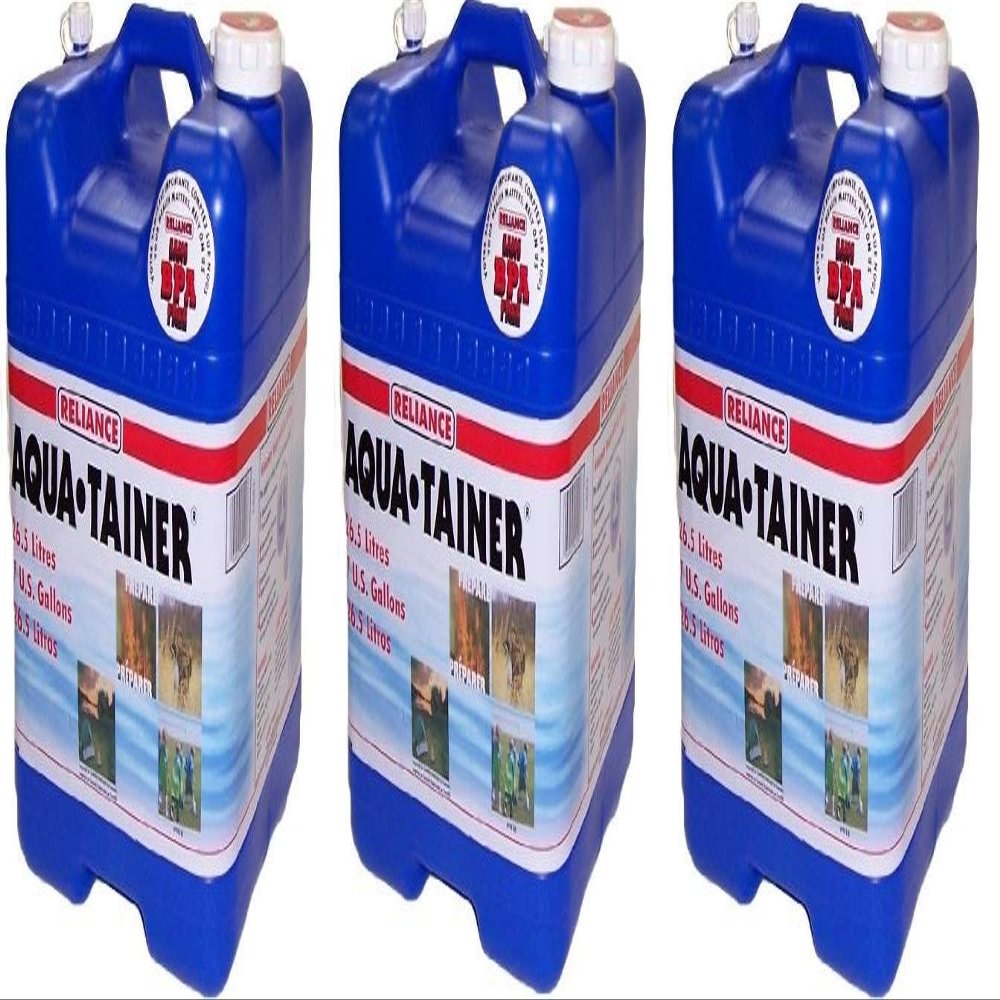 Reliance Products Aqua-Tainer 7 Gallon Rigid Water Container (Pack of 3)