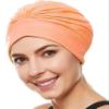 Beemo Swim Caps for Women Swimming Turban Polyester Latex Lined Pleated for Ladies - Orange view 1