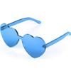 Maxdot Heart Shape Sunglasses Rimless Transparent Heart Glasses Party Favors (Transparent blue) view 1