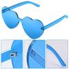 Maxdot Heart Shape Sunglasses Rimless Transparent Heart Glasses Party Favors (Transparent blue) view 3