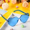 Maxdot Heart Shape Sunglasses Rimless Transparent Heart Glasses Party Favors (Transparent blue) view 4