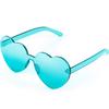 Maxdot Heart Shape Sunglasses Rimless Transparent Heart Glasses Party Favors (Transparent Green) view 1