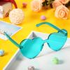 Maxdot Heart Shape Sunglasses Rimless Transparent Heart Glasses Party Favors (Transparent Green) view 2