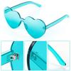 Maxdot Heart Shape Sunglasses Rimless Transparent Heart Glasses Party Favors (Transparent Green) view 3